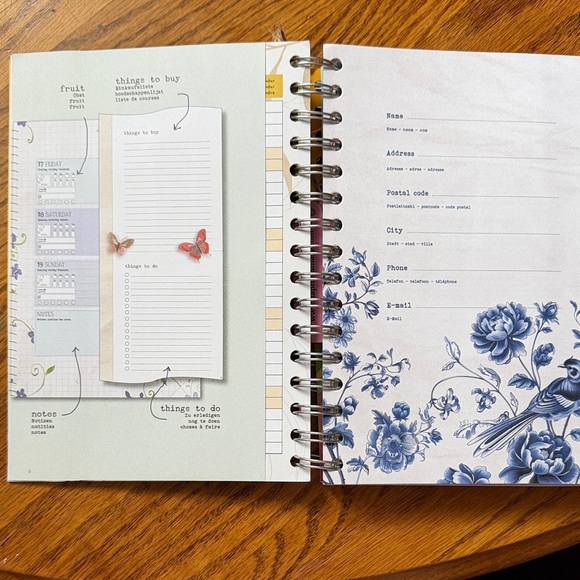 2026 Floral Spiral Journal Notebook - Blue with Orange Poppy - Picture 3 of 7